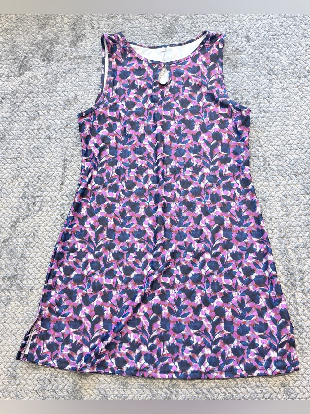 Nuu-Muu Activewear Sleeveless Exercise Dress Floral Print Size Large